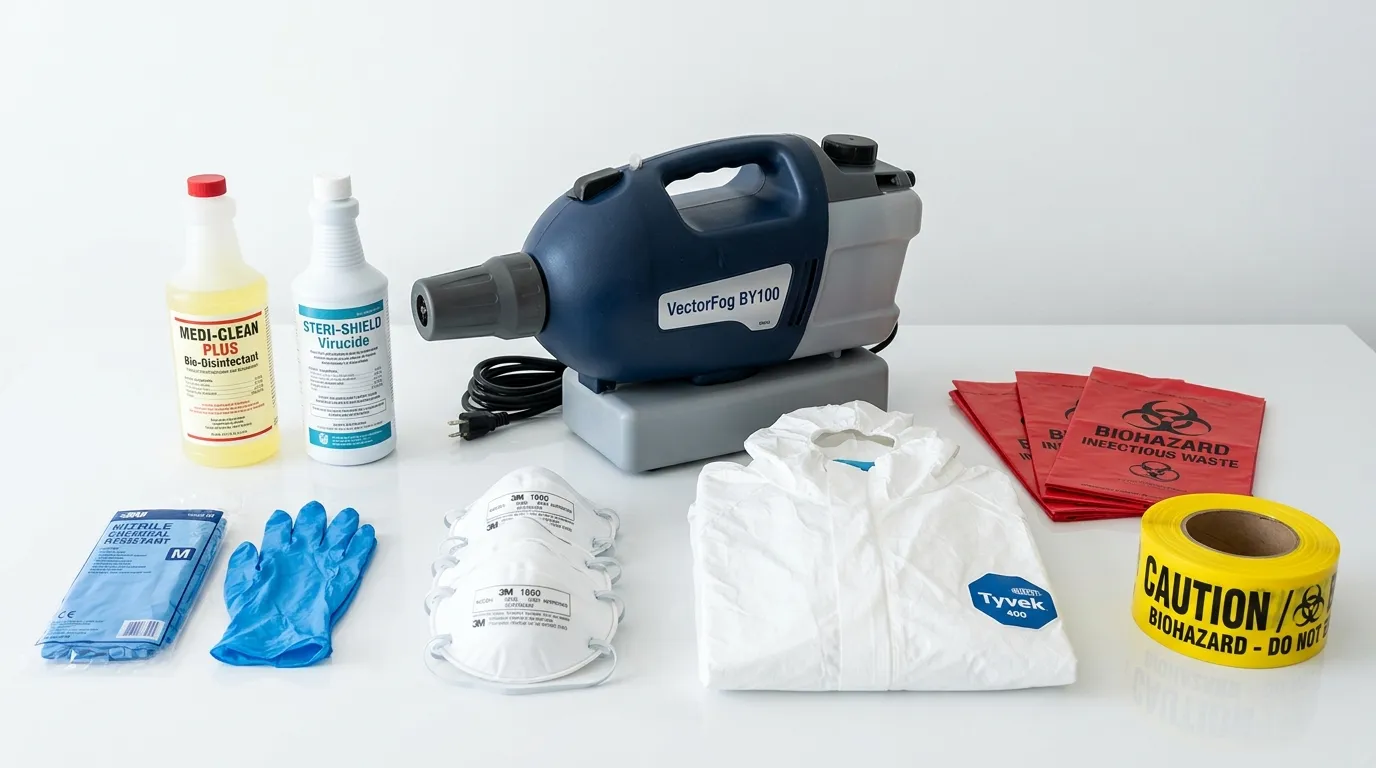 Professional biohazard remediation crew working in Celina